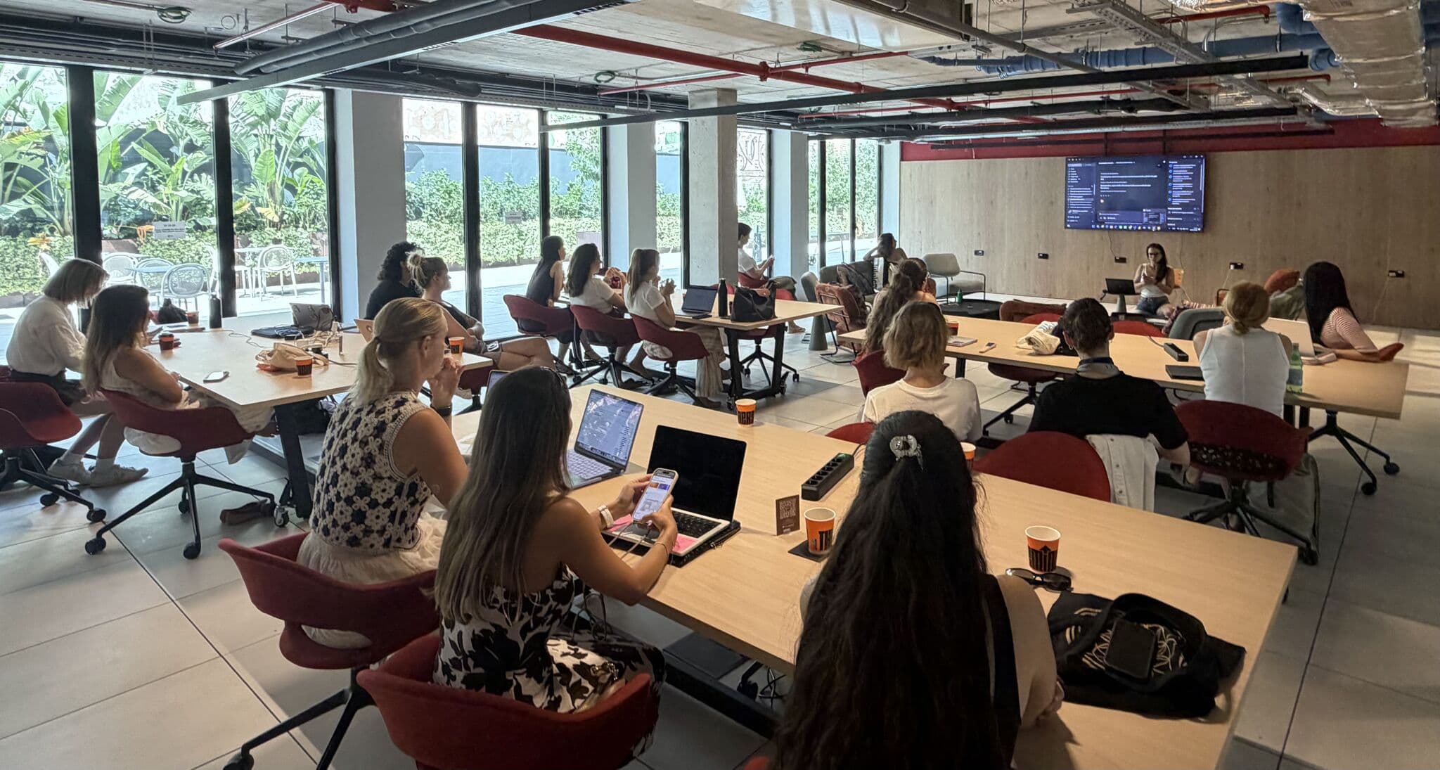 Attendees working together at an AI Learning Lab session